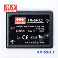 PM-05-3.3  5W  3.3V 1.25A  微漏电塑封Class2单路输出板上型医用明纬开关电源