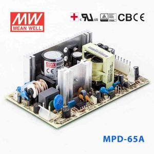 MPD-65A  65W +5V 7A +12V 3.2A  双路输出微漏电医用无外壳明纬开关电源