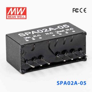 SPA02A-05  2W  9~18V  输入 5V  稳压单路输出明纬DC-DC转换模块电源