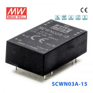 SCWN03A-15 3W 9～18V 转 15V 0.2A 非稳压单路输出DC-DC模块电源