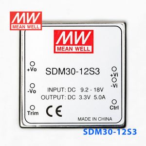 SDM30-12S3  30W  9~18V  输入  3.3V  稳压单路输出明纬DC-DC转换模块电源