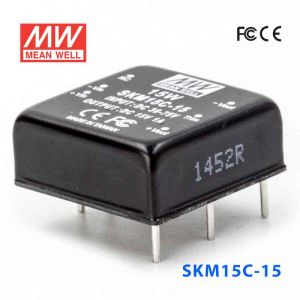 SKM15C-15  15W  36~75V 输入 15V 1A 单路稳压输出明纬DC-DC转换模块电源