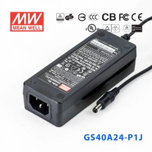 GS40A24-P1J 40W 24V1.67A 输出绿色能源明纬电源适配器(三线插口)