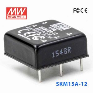 SKM15A-12  15W  9~18V  输入 12V 1.25A 单路稳压输出明纬DC-DC转换模块电源