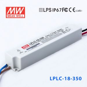 LPLC-18-350   18W   110V输入350mA恒流输出明纬牌IP67防水塑壳LED电源 