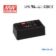 IRM-30-24  30W  24V 1.3A 单路输出高能效AC-DC模块型明纬开关电源-插脚型