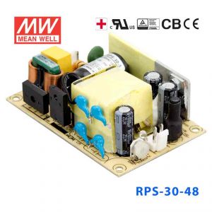 RPS-30-48 30W 48V  0.625A 单路输出微漏电低空载损耗医用无外壳明纬开关电源