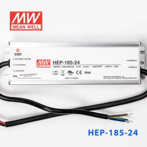 HEP-185-24   185W 24V 7.8A无风扇全密封IP68防护高效率明纬电源