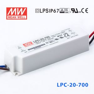 LPC-20-700   20W   700mA恒流输出明纬牌IP67防水塑壳LED电源