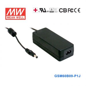 GSM60B09-P1J 54W 9V6A输出明纬高能效医疗型外置桌面型电源适配器