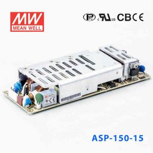 ASP-150-15  150W  15V 9.5A  单路输出带PFC功能无外壳PCB板明纬开关电源