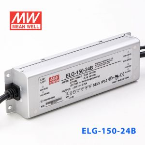 ELG-150-24B  150W  24V 6.25A  B型(0～10V/PWM/电阻调光)/铝壳IP67/100～305Vac输入)明纬PFC防水LED电源