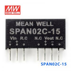 SPAN02C-15 2W 36~75V 转 15V 134mA非稳压单路输出DC-DC模块电源