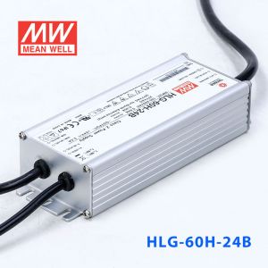 HLG-60H-24B  60W  24V 2.5A  强耐环境恒压+恒流PFC高效铝壳IP67防水LED电源(控制线三合一调光) 