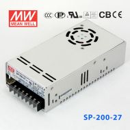 SP-200-27 200W 27V7.5A 单路输出带PFC功能CCC认证明纬开关电源