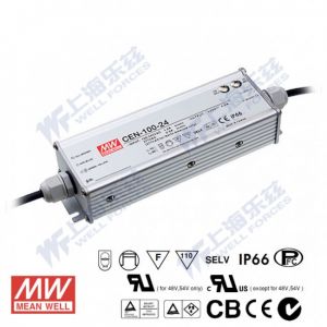 CEN-100-54  100W   54V  1.77A  可调恒压+恒流明纬PFC高效铝壳IP66防水LED电源