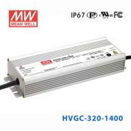 HVGC-320-1400A 320W 1400mA 234Vac 输入强耐环境PFC高效铝壳IP65防水LED恒流电源(恒流值可面板设定) 