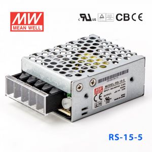 RS-15-5 15W 5V3A 单路输出明纬开关电源(G3系列-高性能内置有外壳) 