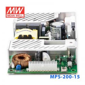 MPS-200-15 200W 15V13.4A 输出微漏电带PFC医用无外壳明纬开关电源