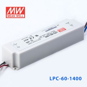 LPC-60-1400 60W 1400mA恒流输出明纬牌IP67防水塑壳LED电源