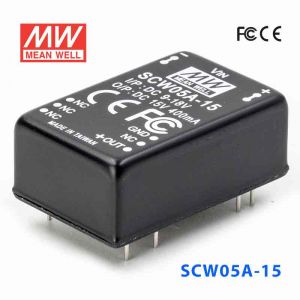 SCW05A-15  5W  9~18V  输入15V  稳压单路输出明纬DC-DC转换模块电源