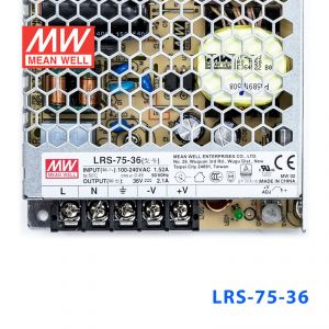 LRS-75-36 75.6W 36V2.1A单路输出超薄型低空载损耗明纬开关电源