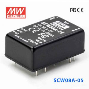 SCW08A-05  8W  9~18V  输入 5V  稳压单路输出明纬DC-DC转换模块电源