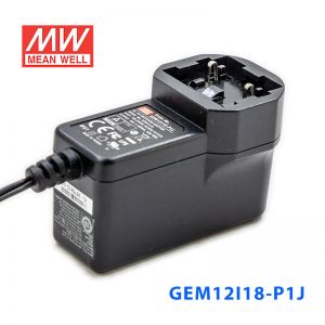 GEM12I18-P1J 12W 18V 0.66A输出明纬环保可换插头医疗电源适配器