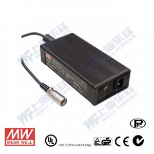 PB-230-12  230W  14.4V 16A  带PFC明纬优化三段式铅酸电池充电器 