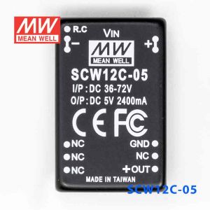 SCW12C-05  12W  36~72V  输入 5V 稳压单路输出明纬DC-DC转换模块电源