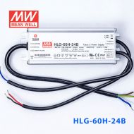 HLG-60H-24B  60W  24V 2.5A  强耐环境恒压+恒流PFC高效铝壳IP67防水LED电源(控制线三合一调光) 