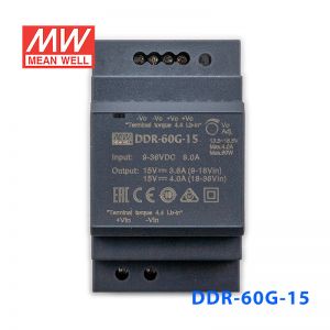 DDR-60G-15台湾明纬60W 9~36V输入 15V4A输出导轨型DC-DC电源