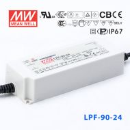 LPF-90-24  90W  24V 3.75A  恒压+恒流有PFC高效率塑壳IP67防水LED电源