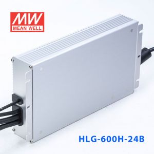 HLG-600H-24B  600W  24V 25A  强耐环境恒压+恒流PFC高效铝壳IP67防水LED电源(控制线三合一调光)