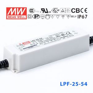 LPF-25-54  25W  54V 0.47A  恒压+恒流有PFC高效率塑壳IP67防水LED电源