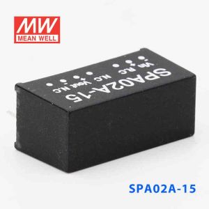 SPA02A-15  2W  9~18V  输入 15V  稳压单路输出明纬DC-DC转换模块电源