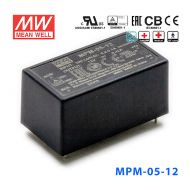 MPM-05-12台湾明纬5W 80~264V输入 12V0.42A输出绿色医疗基板电源