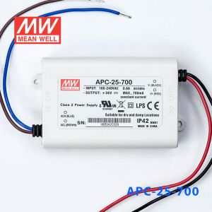 APC-25-700 25W 11-36V    700mA 明纬牌恒流输出防水塑壳LED照明电源