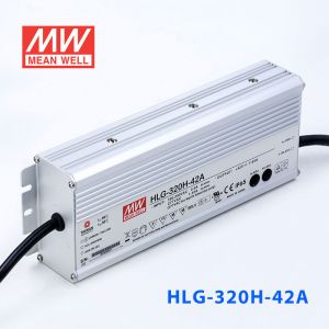 HLG-320H-42A  320W  42V 7.65A  强耐环境恒压+恒流PFC高效铝壳IP65防水LED电源(恒压恒流值可面板设定) 