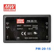 PM-20-15  20W  15V 1.4A  微漏电塑封单路输出板上型医用明纬开关电源