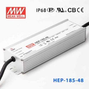 HEP-185-48   185W 48V 3.9A无风扇全密封IP68防护高效率明纬电源