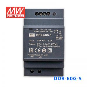 DDR-60G-5台湾明纬54W 9~36V输入 5V10.8A输出导轨型DC-DC电源