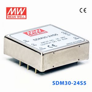 SDM30-24S5  30W  18~36V  输入  5V  稳压单路输出明纬DC-DC转换模块电源