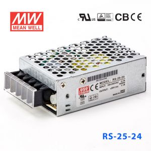 RS-25-24 25W 24V1.1A 单路输出明纬电源(G3系列-高性能内置有外壳) 