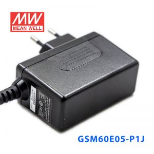 GSM60E05-P1J明纬30W80~264V输入5V6A输出超薄壁挂式医疗型适配器