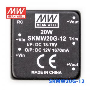 SKMW20G-12 20W 18~75V  转 12V 1.67A 非稳压单路输出DC-DC模块电源