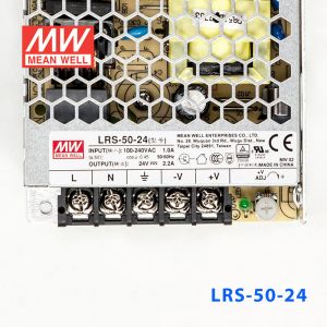 LRS-50-24 52.8W 24V 2.2A单路输出超薄型低空载损耗明纬开关电源