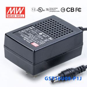 GST18U09-P1J 18W 9V2A高效能低空载损耗绿色节能美规适配器