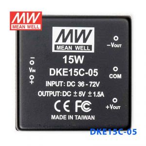 DKE15C-05  15W  36~72V  输入  ±5V  双路输出明纬DC-DC转换模块电源