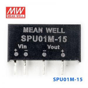 SPU01M-15 1W 12V 转 15V 非稳压单路输出明纬DC-DC转换模块电源